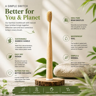 Natural Boar Bristle & Bamboo Toothbrush