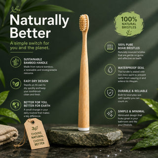 Natural Boar Bristle & Bamboo Toothbrush