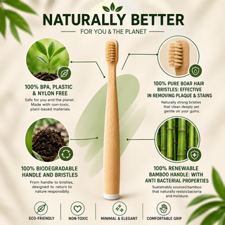 Natural Boar Bristle & Bamboo Toothbrush