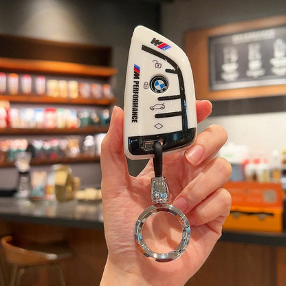 BMW M Performance Key Fob Case – Leather Cover with Keyring
